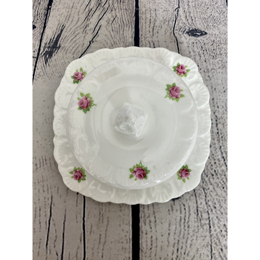 Royal Stafford‎ Bone China Covered Butter Dish Pink Rose Cottage Core
